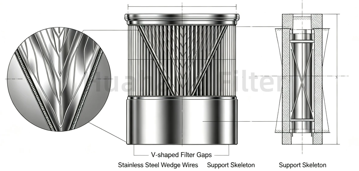 Structure of Wedge Wire Filter Huahang Filter Structure of Wedge Wire Filter Huahang Filter